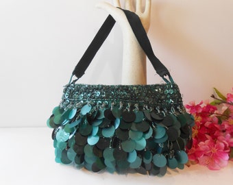 Emerald Green Evening Bag, Glitzy Green Clutch Bag, Holiday Handbag, Green Handbag, Sparkly Green Clutch Bag EB-0631