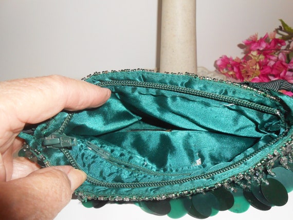 Emerald Green Evening Bag, Glitzy Green Clutch Ba… - image 7