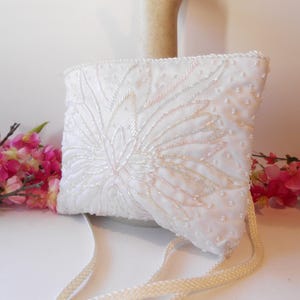 White Wedding Purse, Clutch Bag for Bride, Beaded Clutch, Wedding Handbag, Purse for Wedding, Bridal Handbag EB-0732