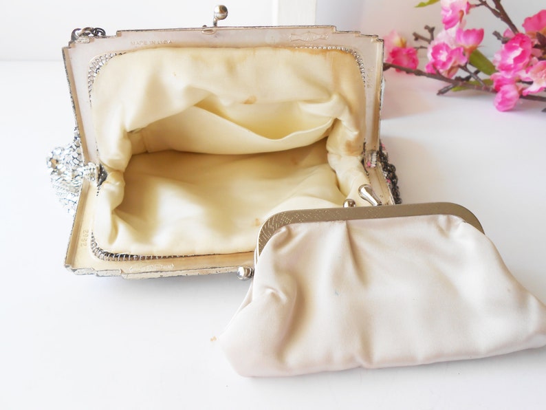 Wife Birthday Gift EB-0441 Special Occasion Bag Wedding Handbag Vintage Whiting Davis Silver Mesh Evening Bag
