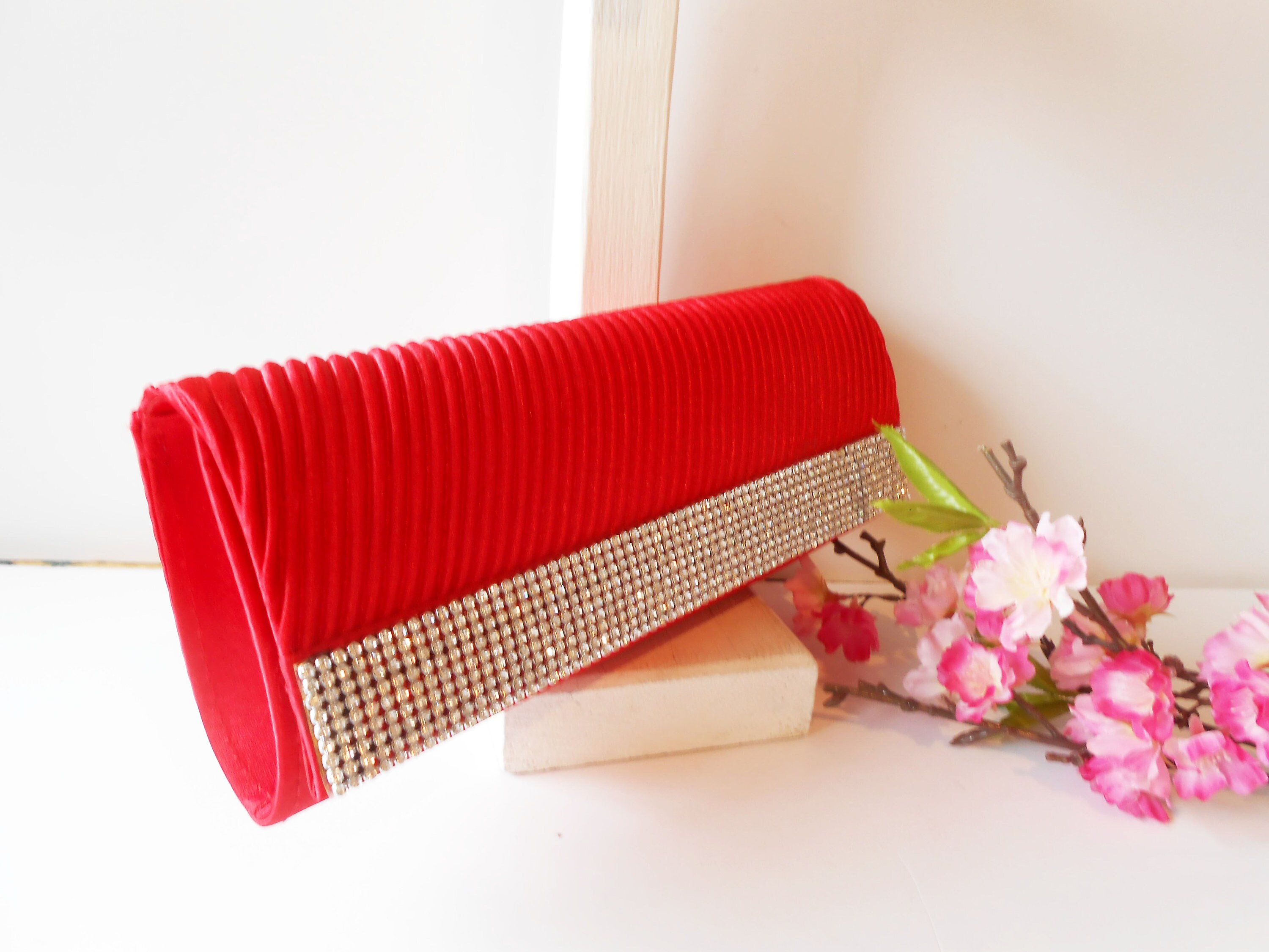 Red Clutch Bag Glamorous Holiday Handbag Sparkly Beaded Clutch Bag Red Evening Bag EB 0614 Etsy