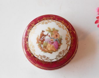 Vintage Limoges Trinket Dish, Porcelain Dish, Desk Accessory, Vanity Decor, Gift for Her