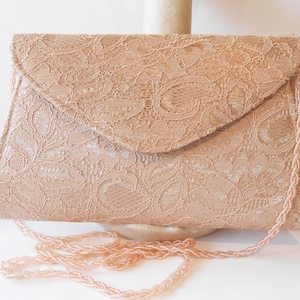 Bolso de noche con encaje color moca, bolso de mano color moca, bolso para ocasiones especiales, bolso para la madre de la novia, bolso para después de las cinco, bolso para bodas de verano EB-0234