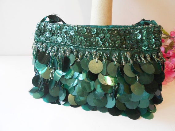 Emerald Green Evening Bag, Glitzy Green Clutch Ba… - image 5