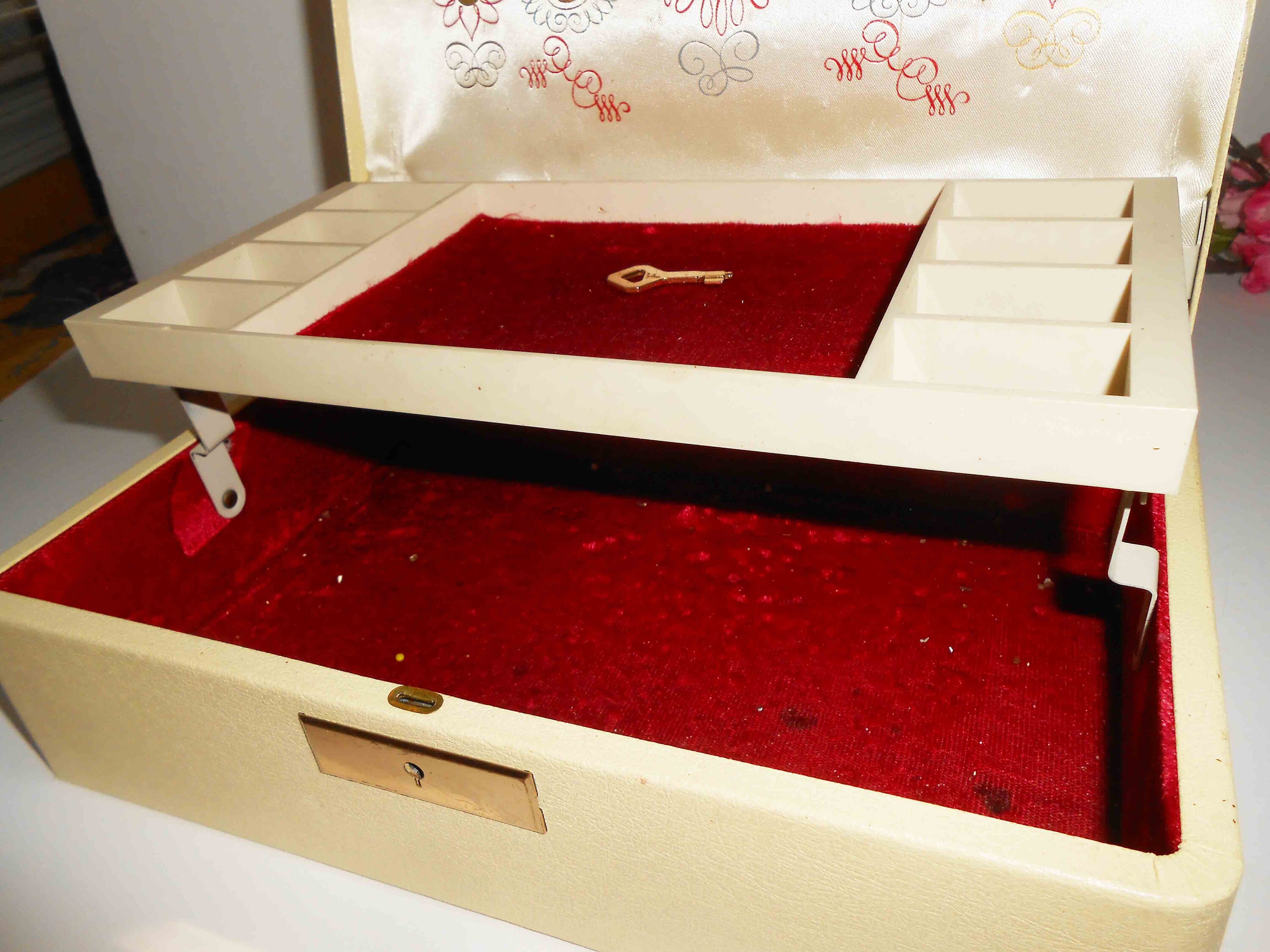 Vintage Jewelry Case White Jewelry Box Jewelry Organization Etsy