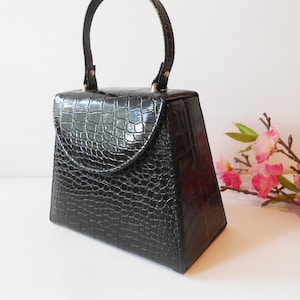 Zwart lederen reissieradendoos, faux reptielensieradendoos, reisaccessoire, glamourcadeau voor haar, reiscadeau