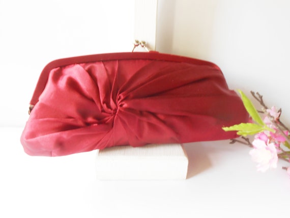 Red Clutch Bag, Red Evening Purse, Holiday Handba… - image 2