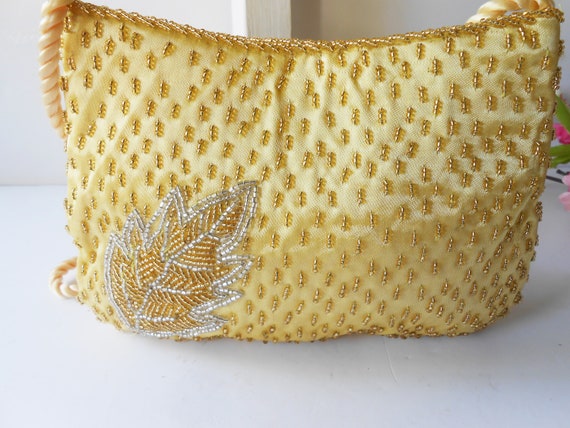 Vintage Gold Beaded Evening Bag, Stunning Gold Cl… - image 2