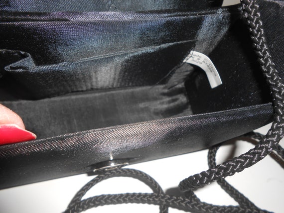 Vintage Black Evening Bag, Glamorous Black Beaded… - image 4