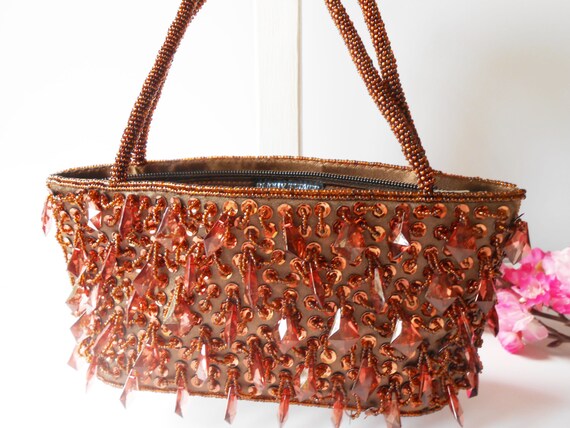 Copper Bead Sequin Evening Bag Glamorous Copper Handbag Autumn Handbag EB 0649 Etsy UK