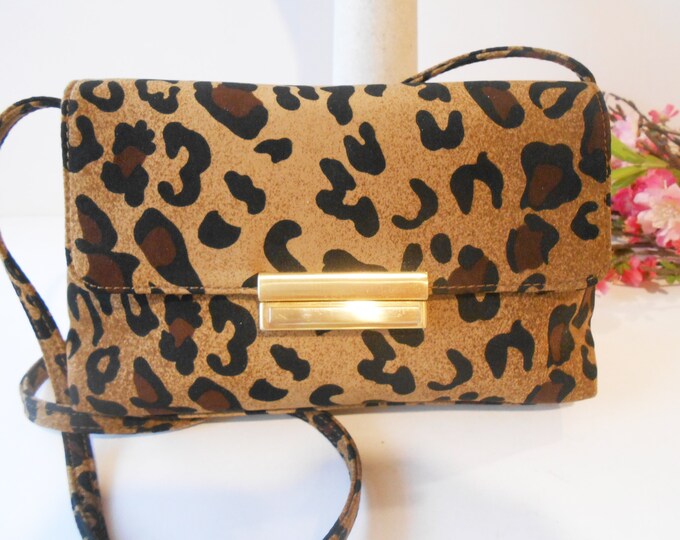 1960s Leopard Print Evening Bag, Tan Black Taffeta, Animal Print, Classic Bag EB0345 Etsy