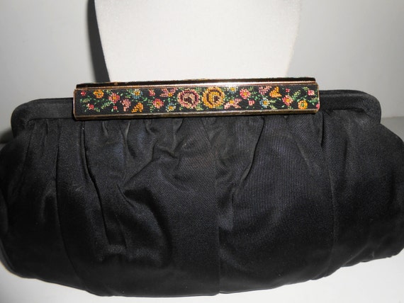Vintage Evening Bag, Black Evening Bag by La Fran… - image 5