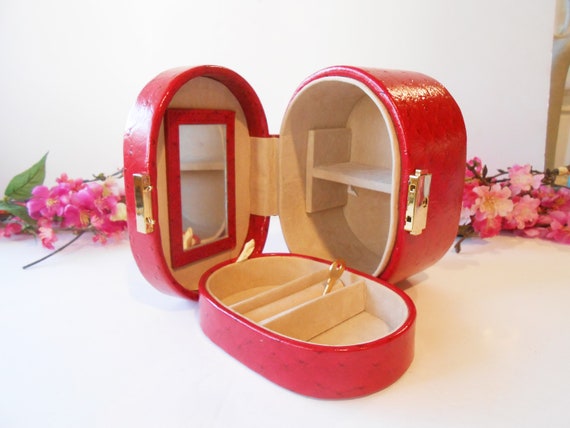 Ladies Jewelry Case, Red Jewelry Box, Jewelry Hol… - image 5