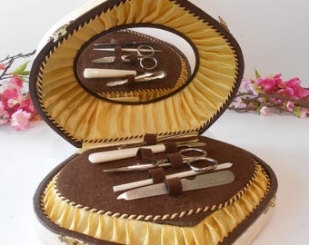 Vintage 1940s Ladies Manicure Set, Movie Prop