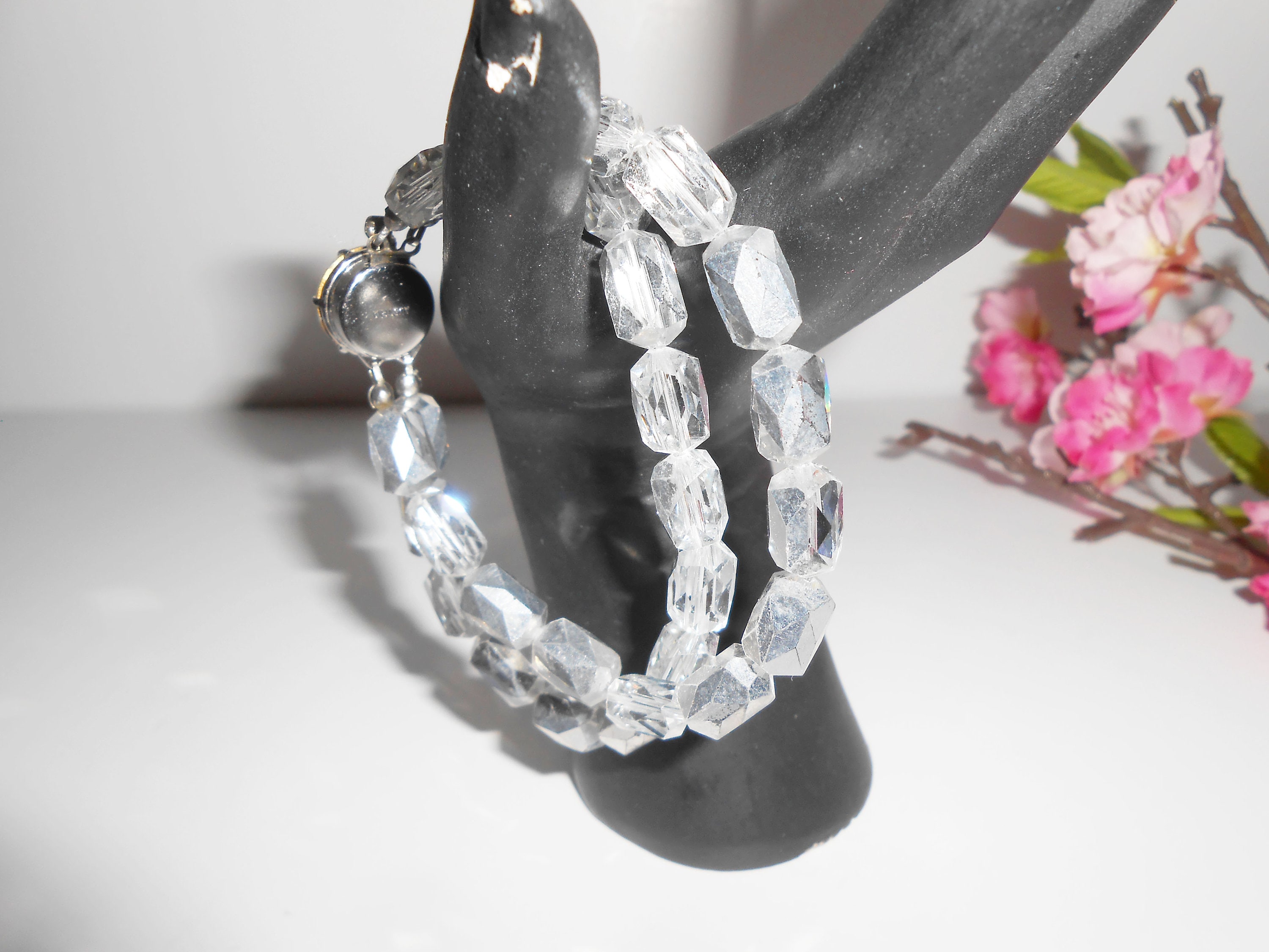 Vintage Crystal Bracelet, Double Strand Austrian Crystal  display picture 1
