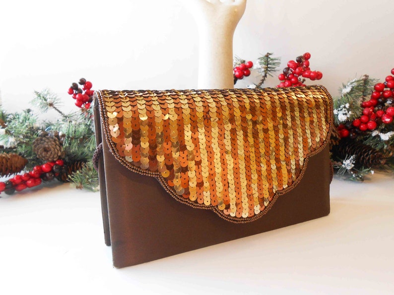 Copper Bead Detail Woven Snap Closure Handbag main image 1
