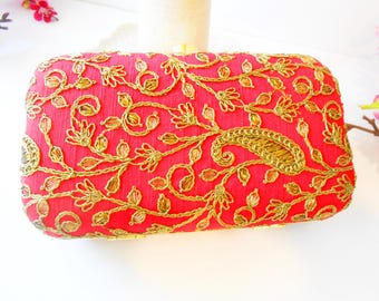 Red Gold Evening Bag. Minaudiere Style EB 0666
