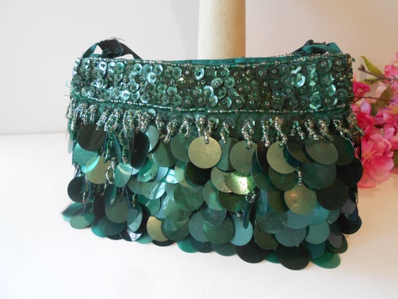 Emerald Green Evening Bag, Glitzy Green Clutch Ba… - image 9