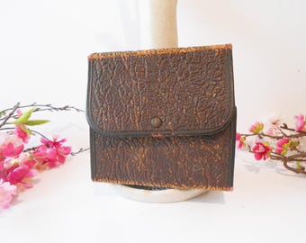 Vintage 1930s--40s Men's Brushes Leather Case, Brushes Wooden Tops