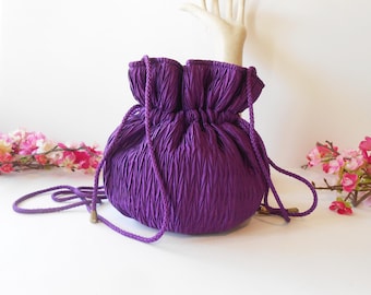 Vintage Purple Evening Bag, Pouch Design, EB-0675