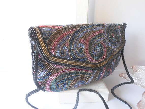 Multi-Color Beaded Evening Bag, Glam Multi-Color … - image 2