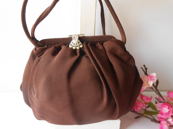 1950's Brown Handbag , JL USA, Bags Evening Purse… - image 1