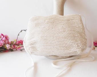 Pearl Beaded Wedding Purse, Pearl Clutch Bag, EB-0572