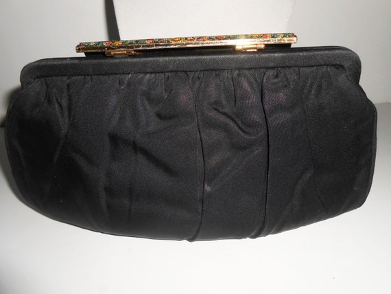 Vintage Evening Bag, Black Evening Bag by La Fran… - image 4