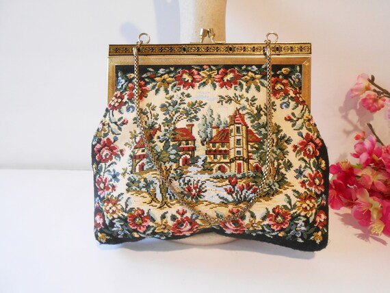 1950s Walborg Tapestry Evening Bag, Made West Ger… - image 1