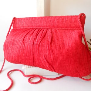 Red Taffeta Clutch Bag, Holiday Clutch Bag, Special Occasion Bag, Red Evening Bag EB-0403