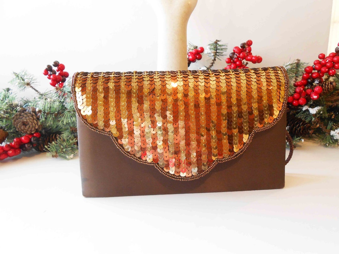 Copper Bead Detail Woven Snap Closure Handbag main image 0