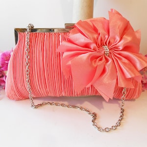 Coral clutch bags for weddings hotsell