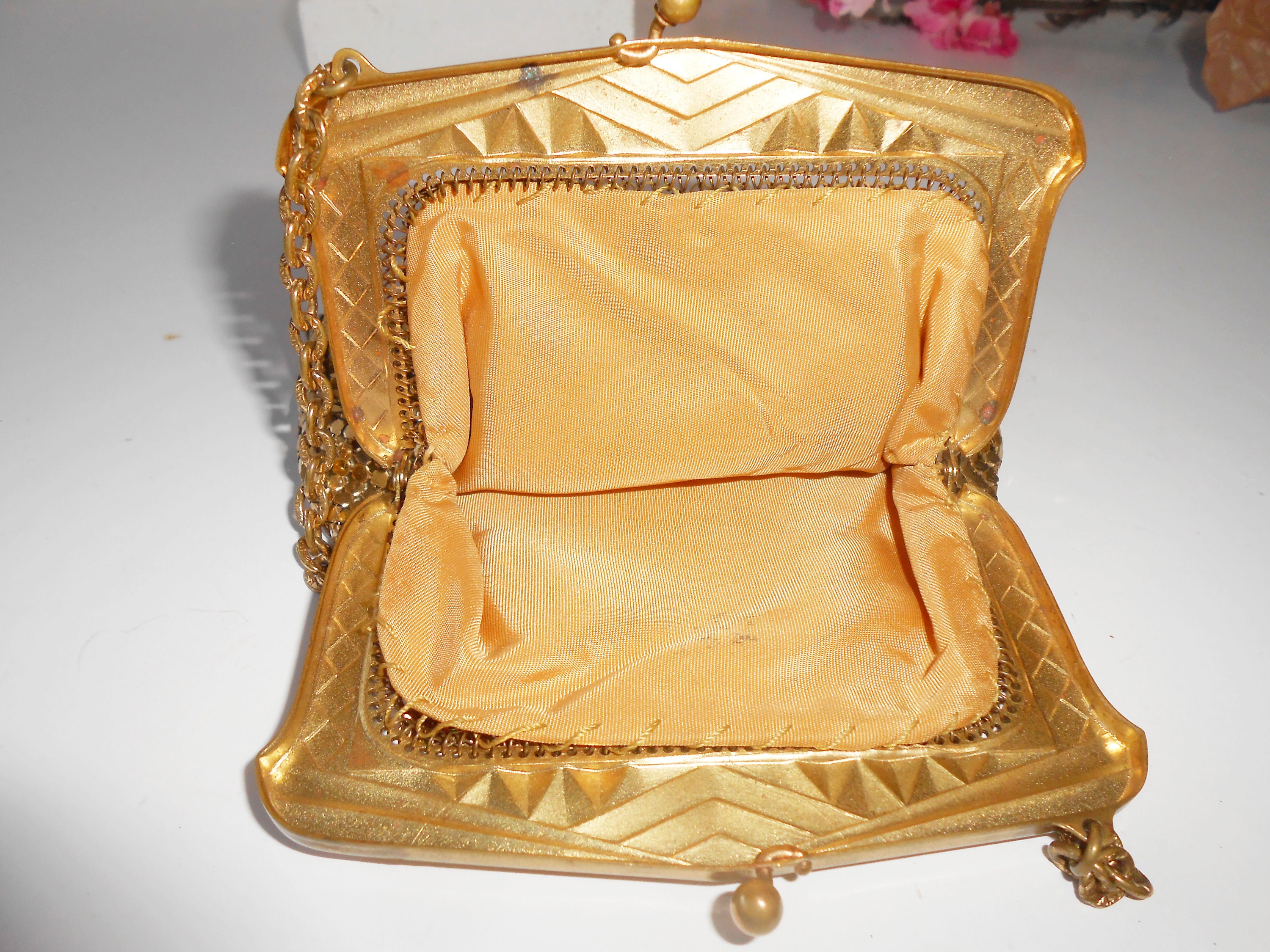 Whiting & Davis Evening Bag Vintage Gold Mesh Bag Petite - Etsy