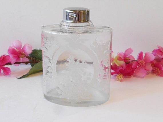 Glass Lotion Jar, Art Deco Vanity Jar, Vanity Acc… - image 3