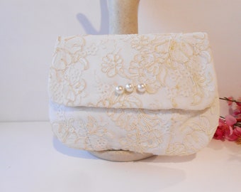 Vintage Ivory Wedding Clutch, Lace Wedding Purse, Purse for Bride, Brides  Purse, Evening Clutch Bag EB-0126