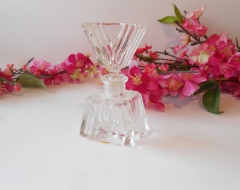 Vintage Glass Perfume Bottle, Vanity Tabletop Decor