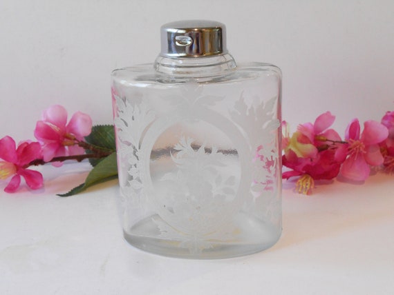 Glass Lotion Jar, Art Deco Vanity Jar, Vanity Acc… - image 2