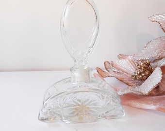 Vintage Glass Perfume Bottle with Butterfly Stopper