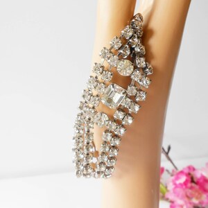 1960's Rhinestone Bracelet,  Wedding Bracelet, Formal Bracelet. Romantic Wife Gift, Jewelry Gift for Her