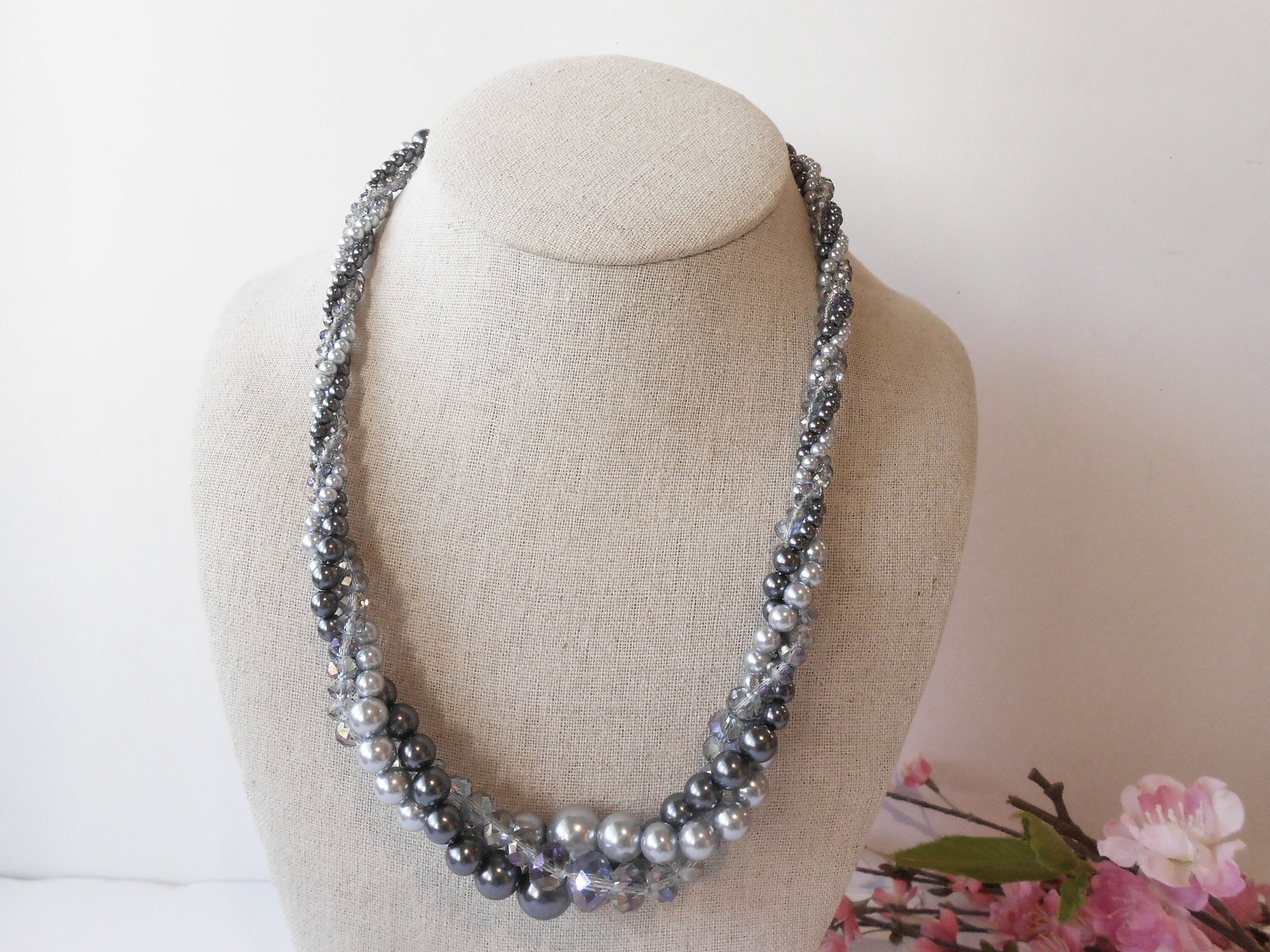 ★HAS★ Silver925 HTY013 Grey pearl necklace Silver925] HTY013 Grey pearl necklace - 감도 깊은 취향
