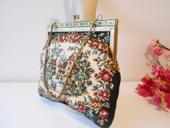 1950s Walborg Tapestry Evening Bag, Made West Ger… - image 3