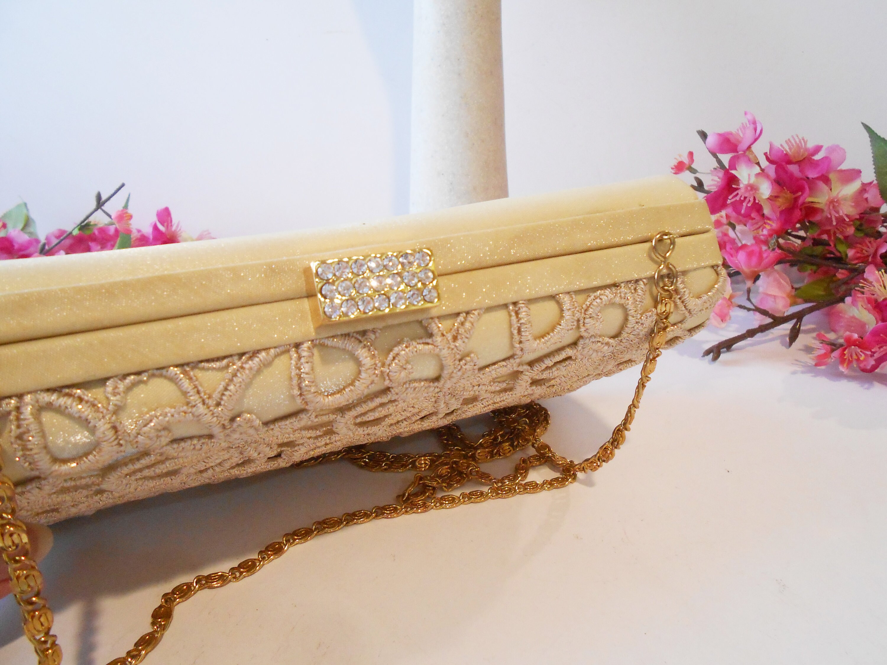 ★ Hieta★ Maya Champagne Gold bag Jules Mirage – Gold Hobo Crossbody Evening Bag | Giarité