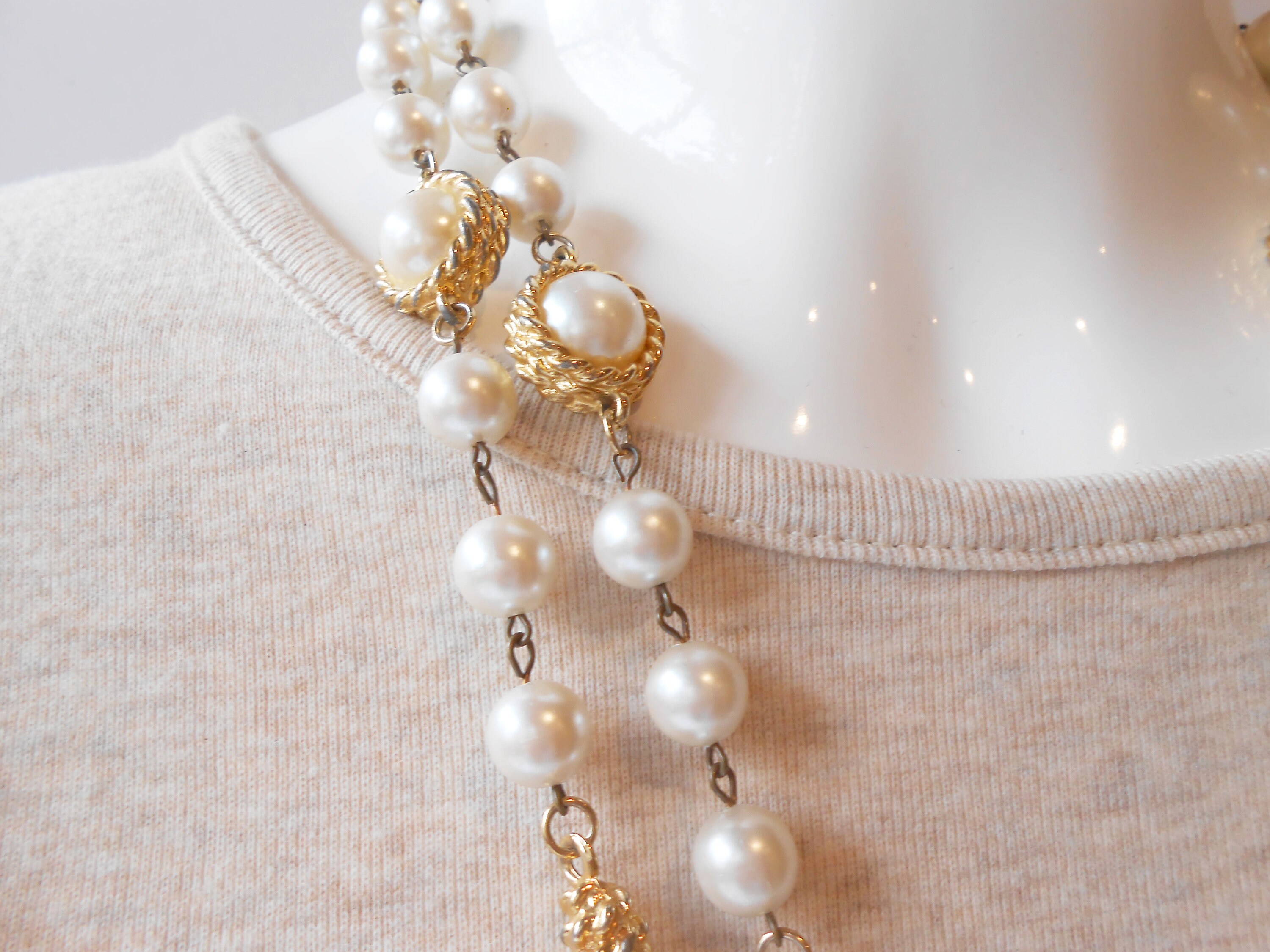 ☆【VINTAGE HOLLYWOOD】☆Pastel Star Beads Pearl Necklac.e☆ Reclaimed vintage inspired unisex necklace with 90's