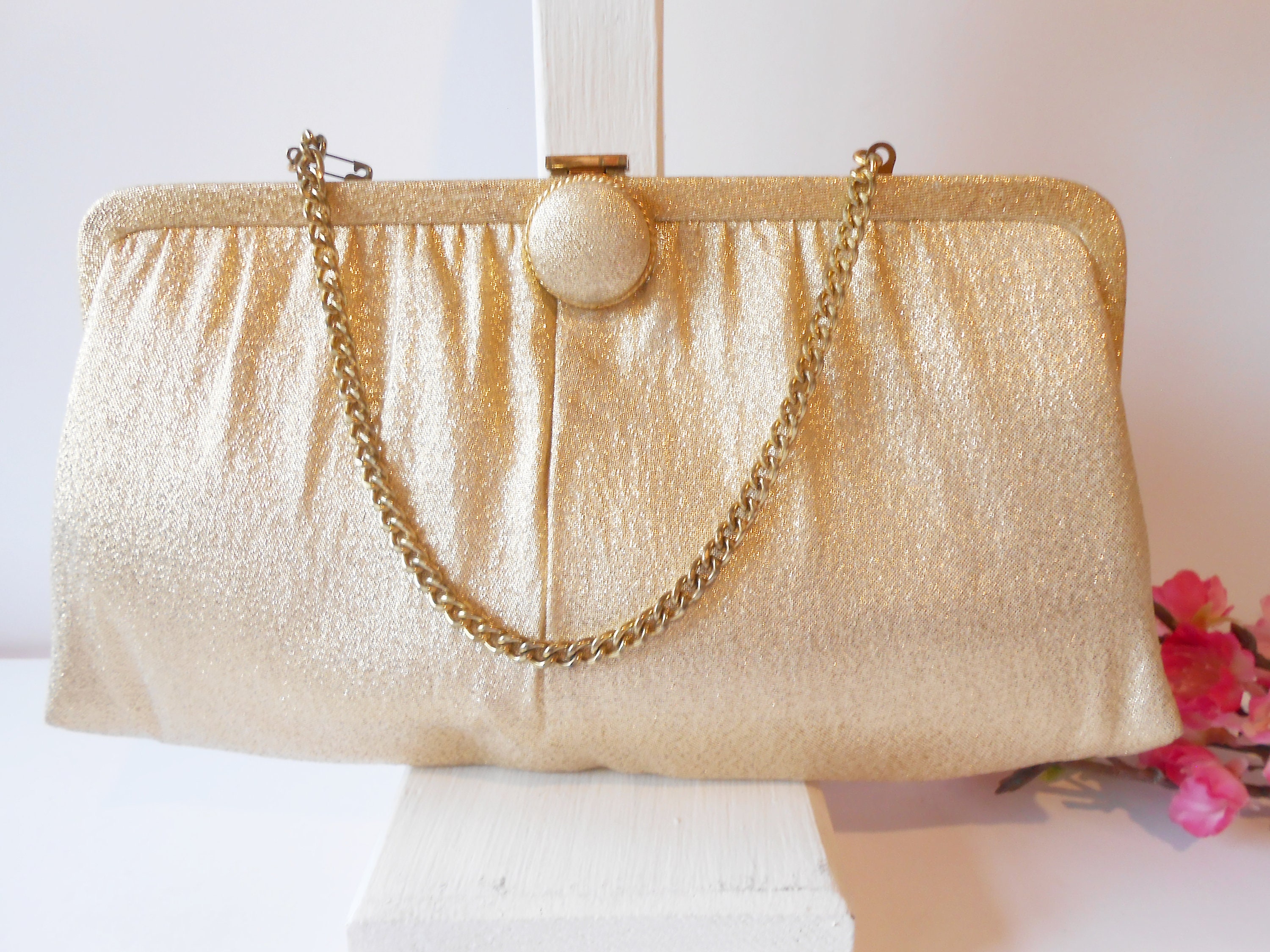 1970's Gold Evening Bag Vintage Gold Clutch Bag Special Etsy UK