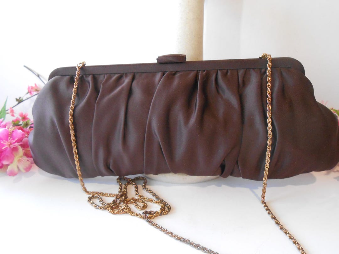 brown dress purse SUSU Women's Saffiano Leather Envelope Clutch Purse Crossbody Shoulder  Evening Bag Elegant Handbag with Chain Strap