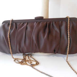 Cartera de mano marrón, bolso de noche marrón, After Five, bolso de cóctel, ocasión especial, cartera de mano marrón, EB-0739