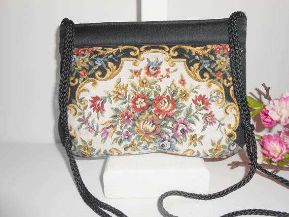 1980's Tapestry Handbag, Vintage Magid Tapestry E… - image 3