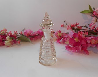 Vintage Monet Miniature Perfume Bottle, Green Enamel Floral Design