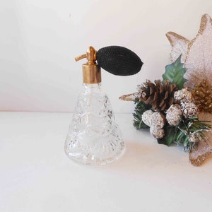 Crystal Perfume Bottle with Atomizer, Vintage Scent Bottle, Vanity Accessory, Gift for Wife, Holiday Gift Her