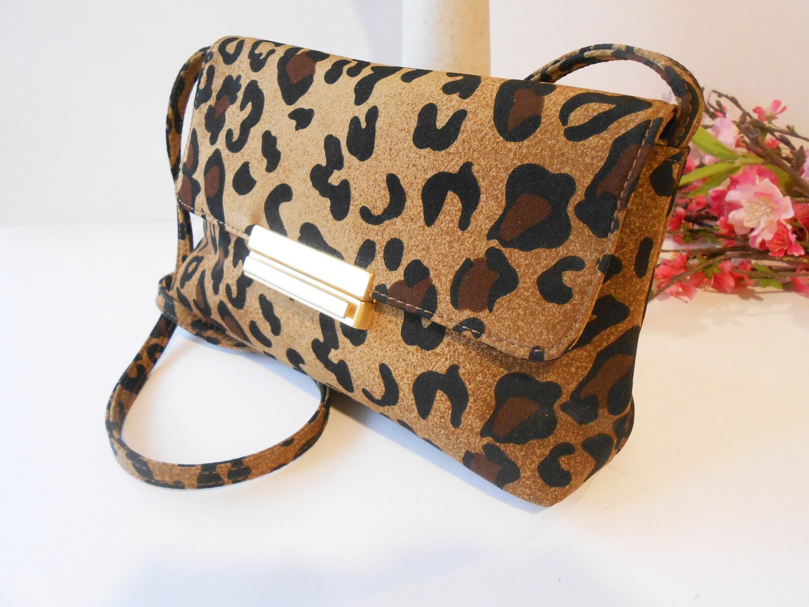 1960s Leopard Print Evening Bag Tan Black Taffeta Animal - Etsy